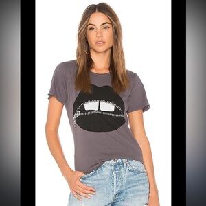 LAUREN MOSHI Zipper Mouth Printed on Super Soft graphic Tee